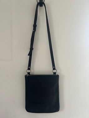 Vintage Coach Black Embossed Leather Crossbody Accent